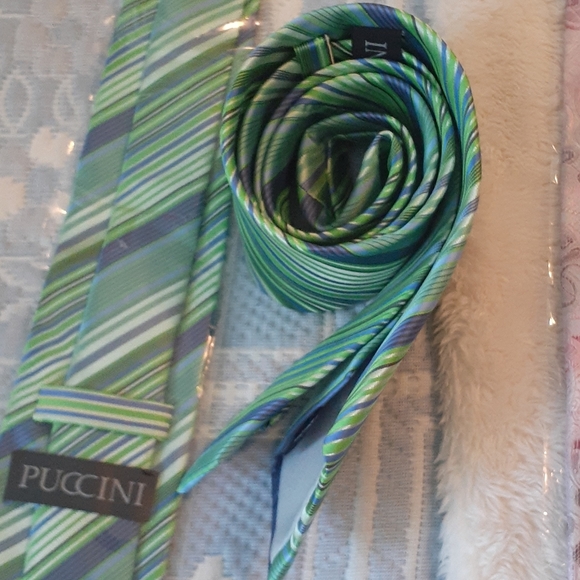Puccini mens tired NWT in plastic green blue handmade gift or grab bag o… - Picture 2 of 7